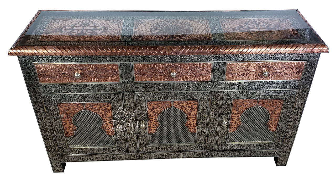 Nickel and Bronze Embossed Storage Cabinet