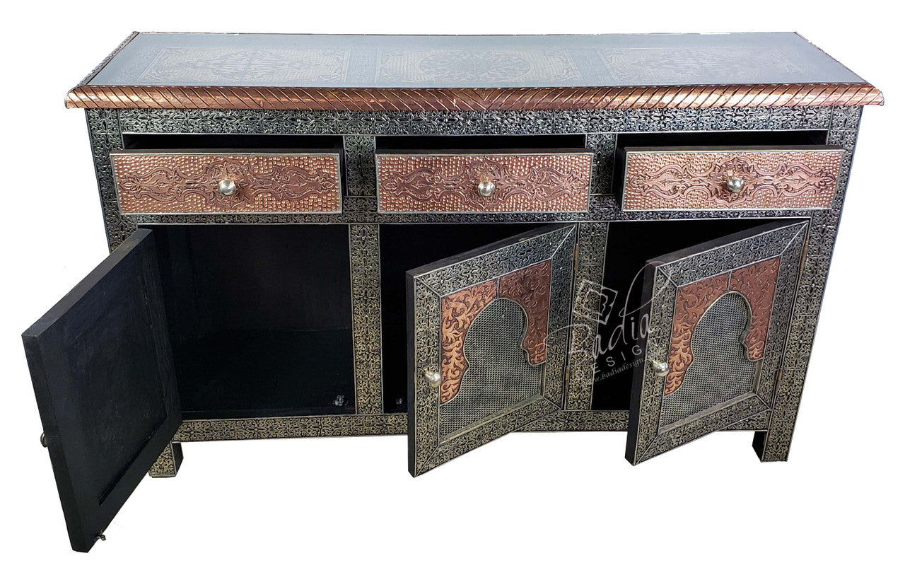 Nickel and Bronze Embossed Storage Cabinet