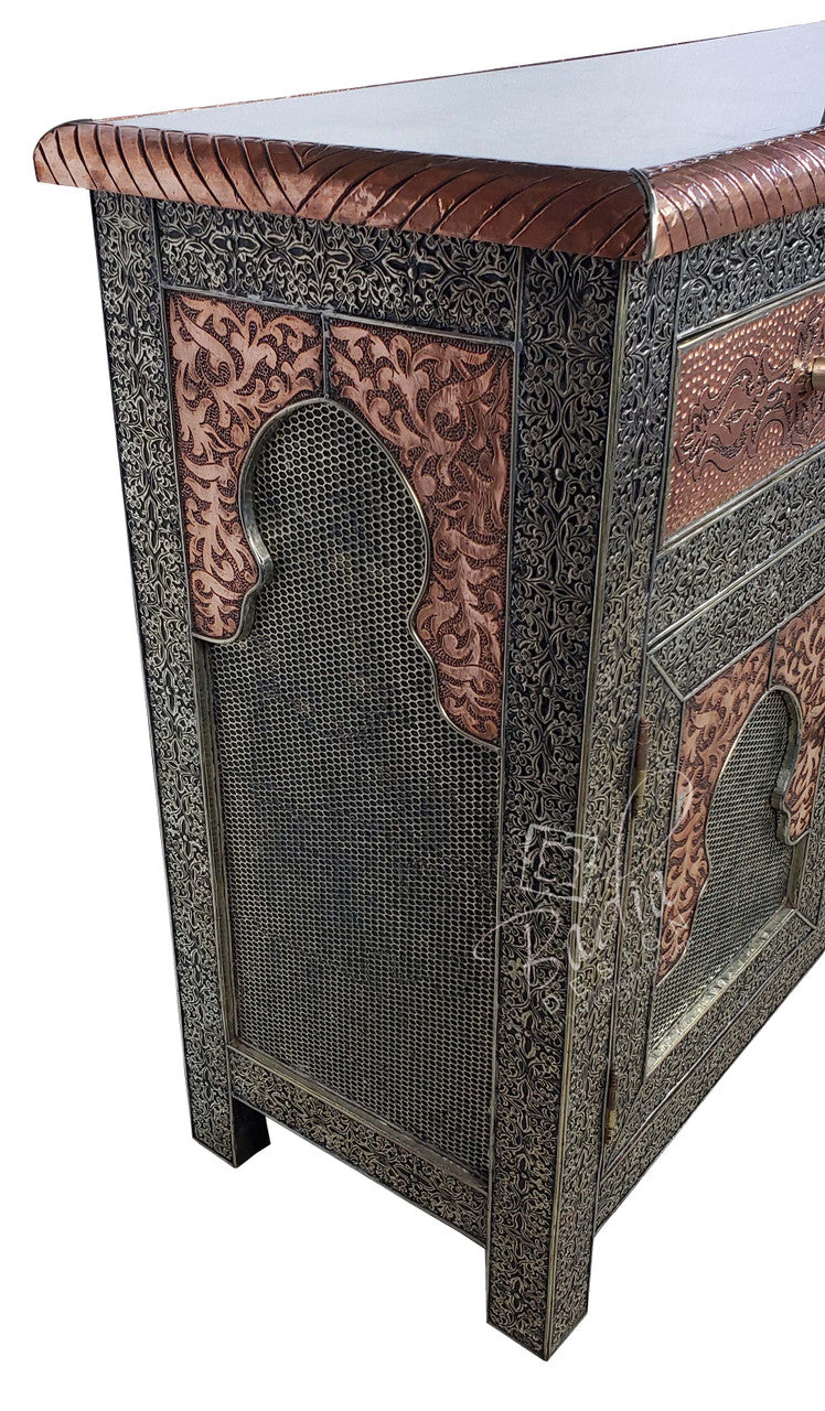 Nickel and Bronze Embossed Storage Cabinet
