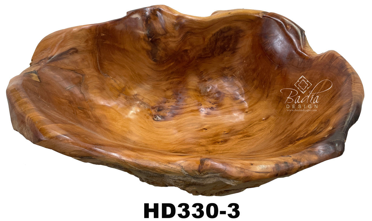 Large Ornate Thuya Wood Bowls