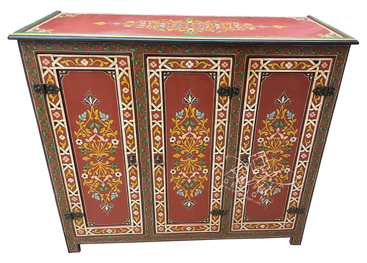 Moroccan Hand Painted Storage Cabinet