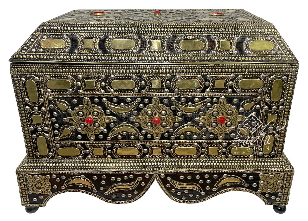 Large Traditional Moroccan Brass Storage Box