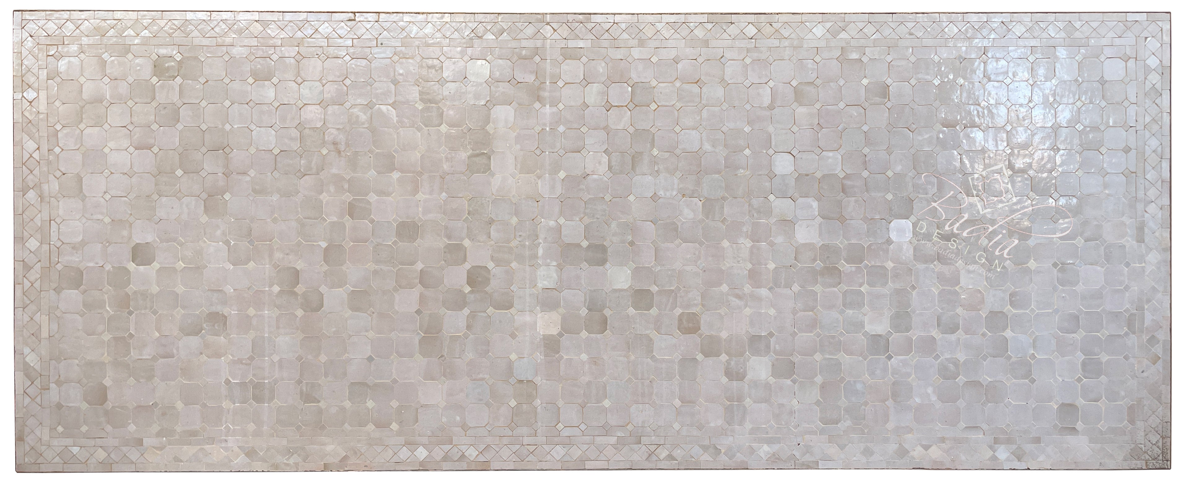 40"W x 96"L Beige Rectangular Tile Table Top