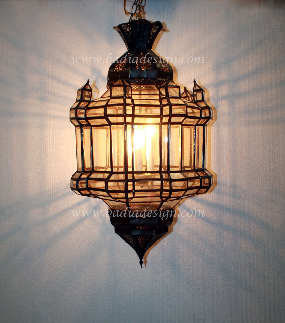 Hanging Lantern with Multi Color Glass