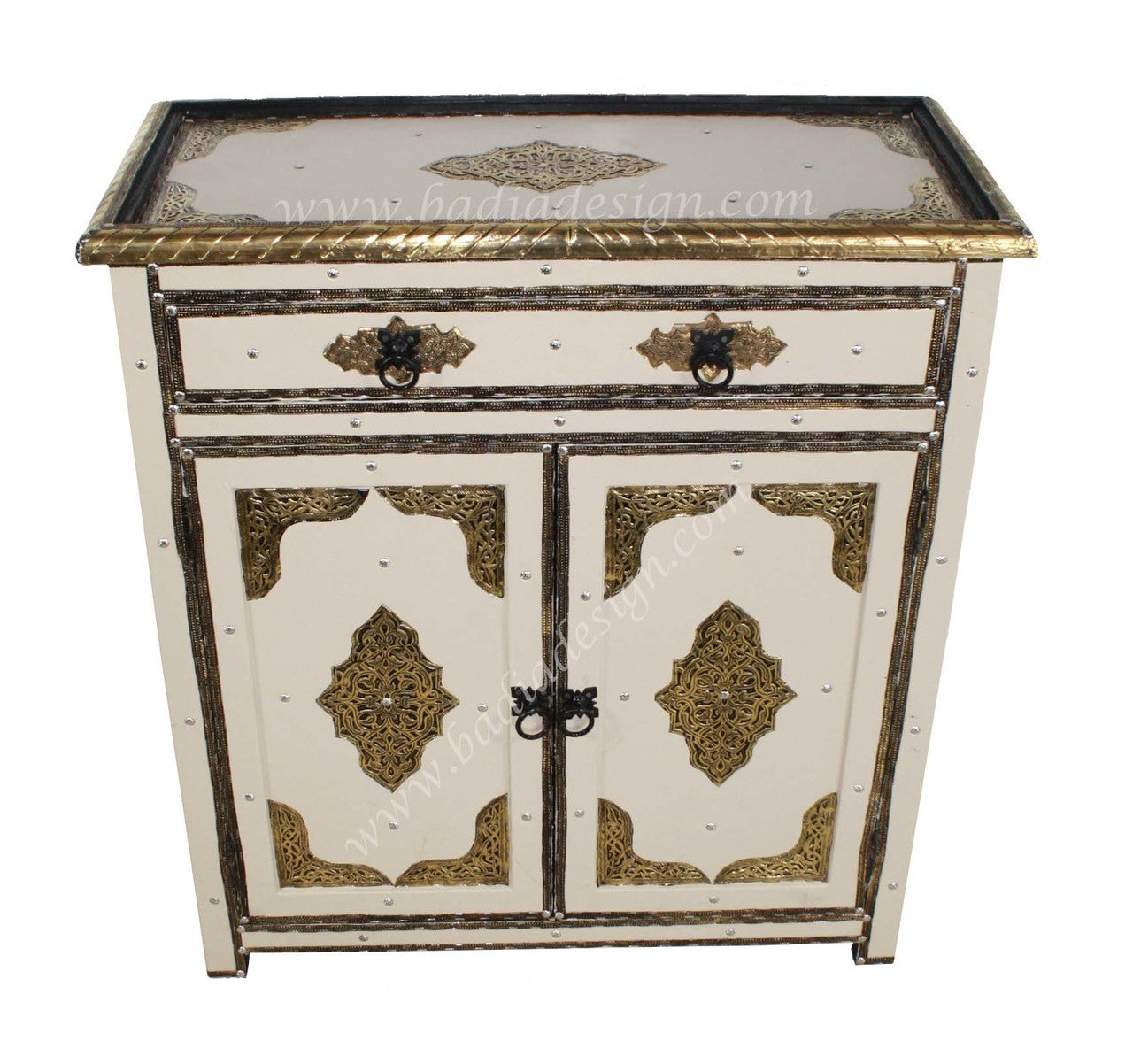 Premium Leather Brass Embossed Cabinet