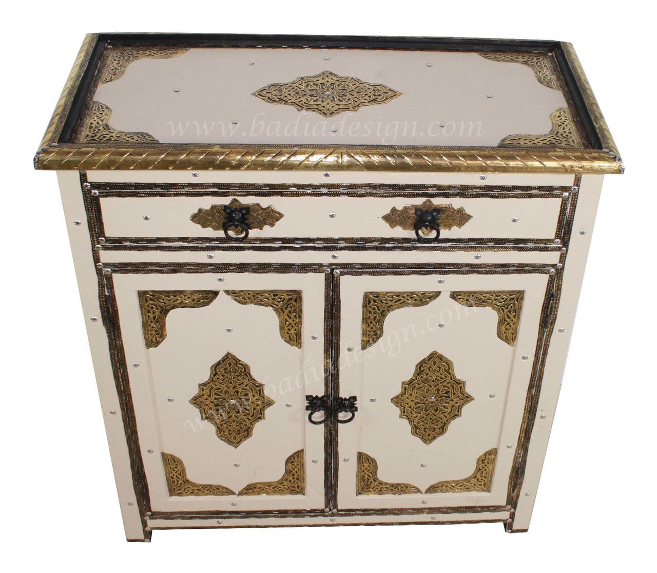 Premium Leather Brass Embossed Cabinet