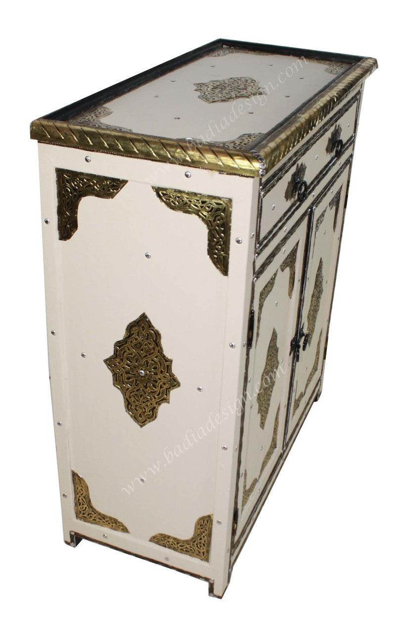 Premium Leather Brass Embossed Cabinet