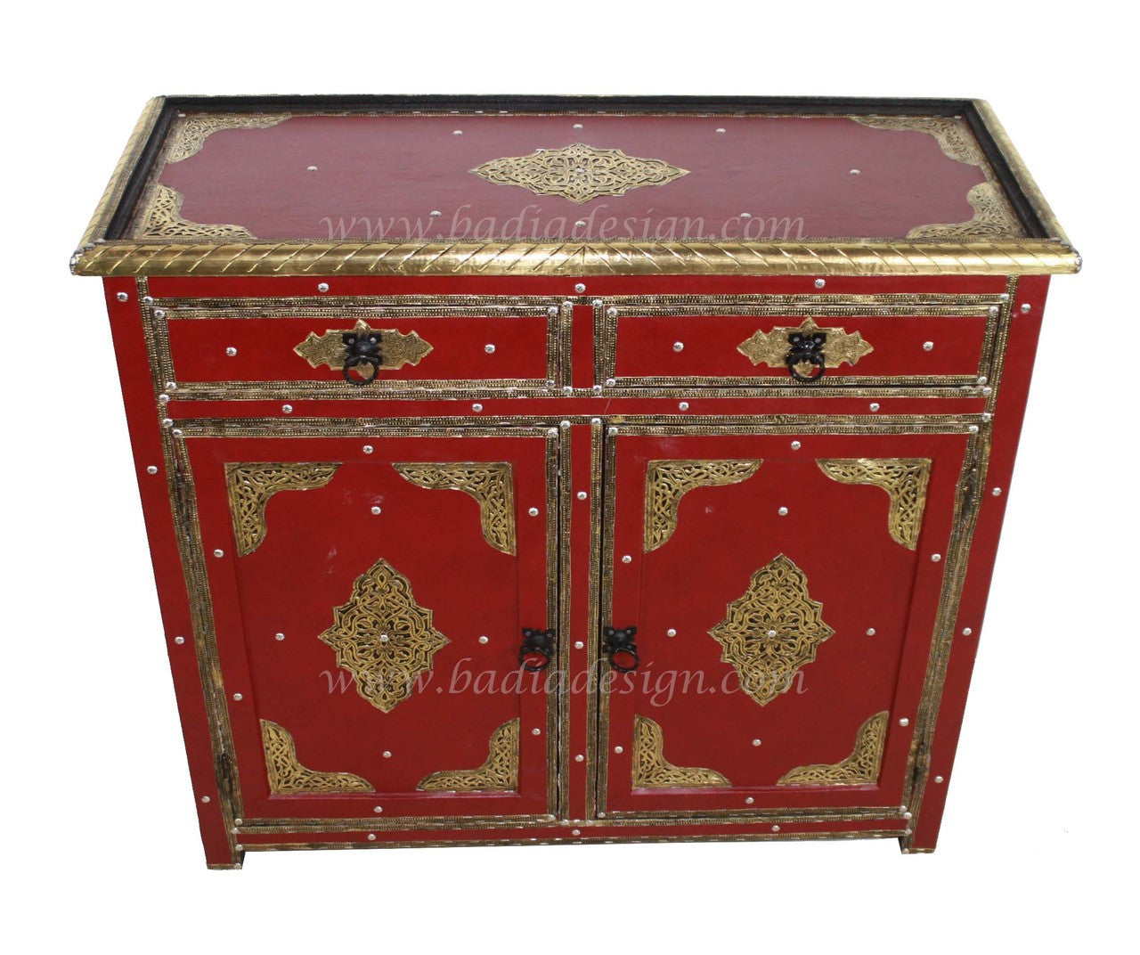 Premium Leather Brass Embossed Cabinet