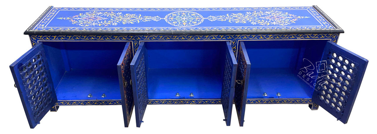 Long Hand Painted Moroccan Cabinet