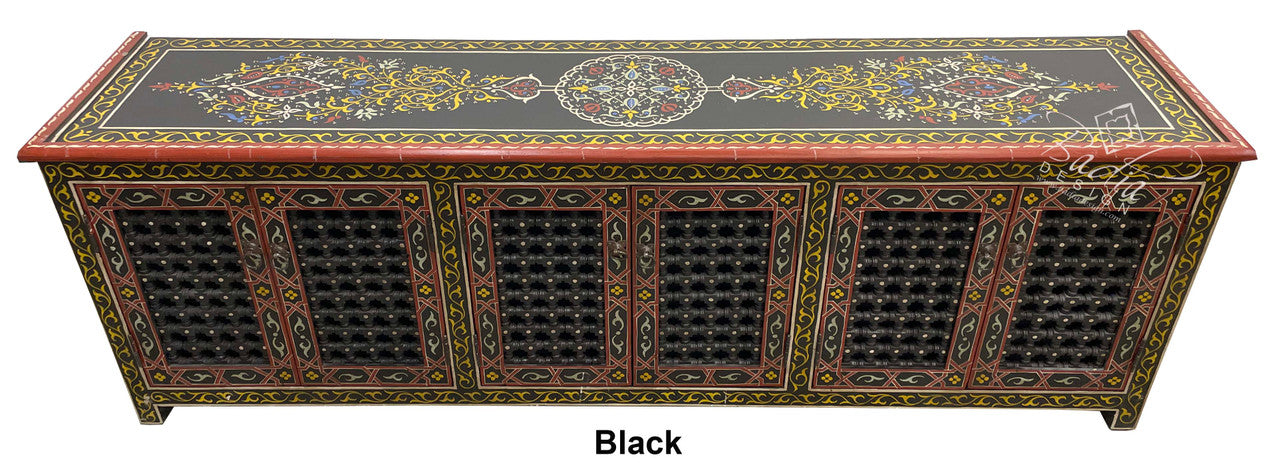 Long Hand Painted Moroccan Cabinet