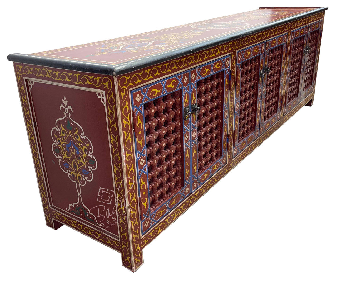 Long Hand Painted Moroccan Cabinet