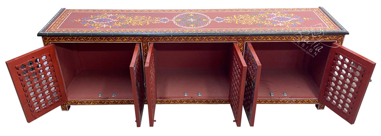 Long Hand Painted Moroccan Cabinet