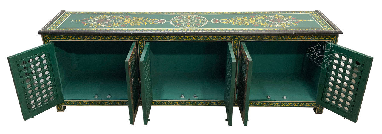 Long Hand Painted Moroccan Cabinet