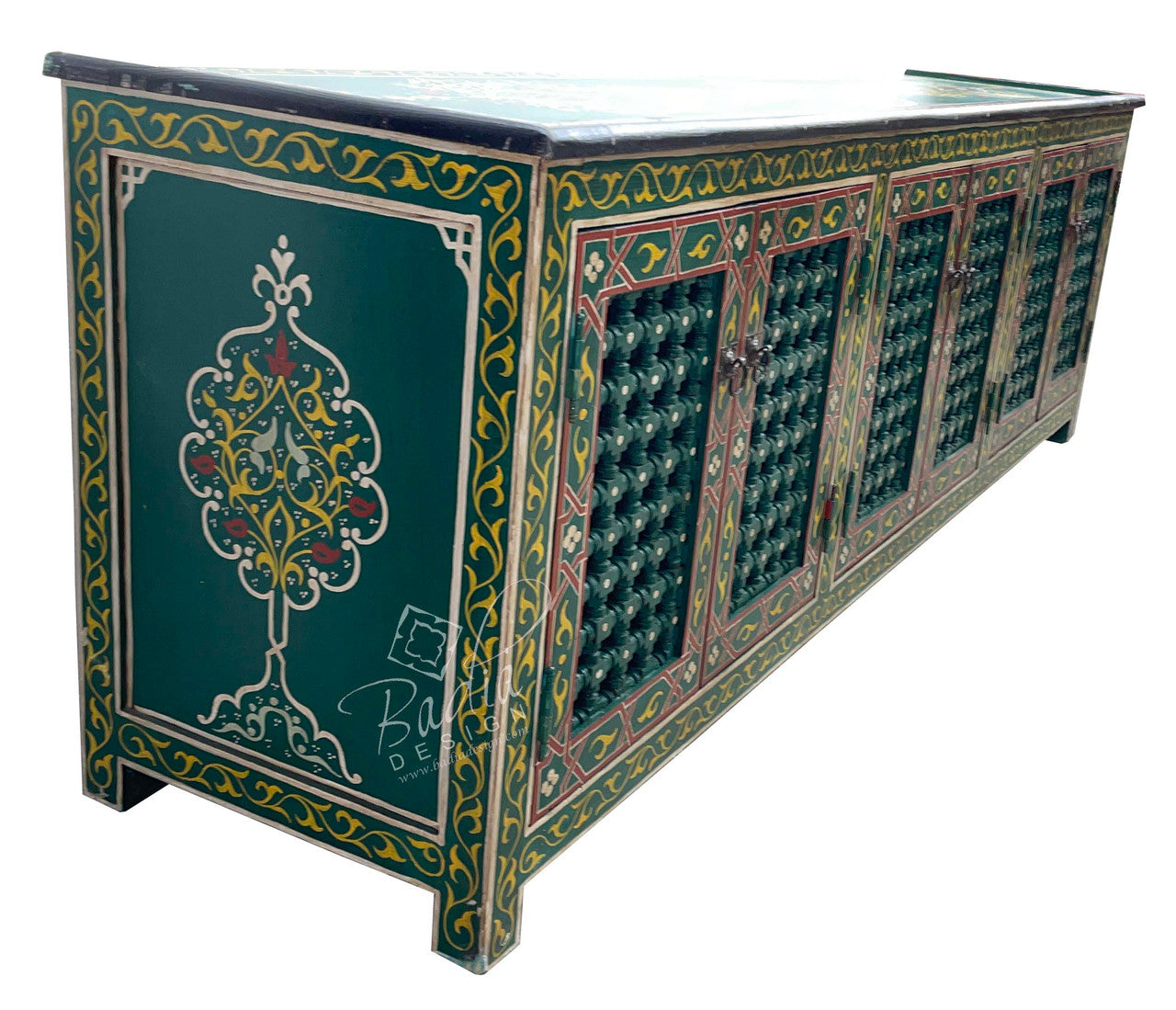 Long Hand Painted Moroccan Cabinet