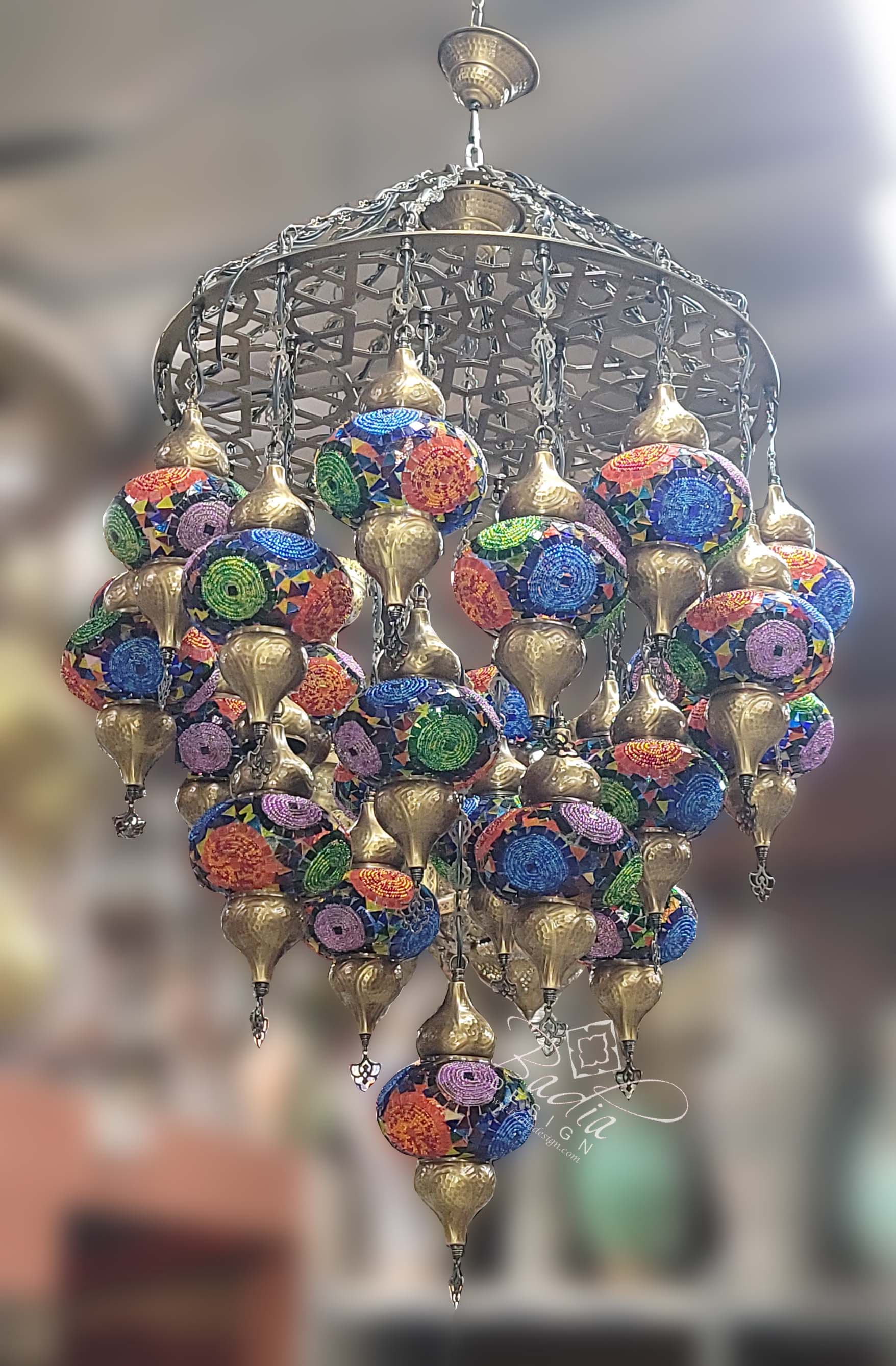 Turkish Style Multi-Color Glass Chandelier
