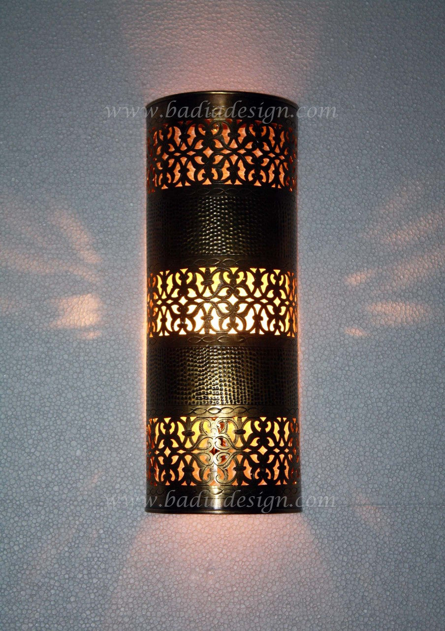 Half Cylinder Brass and Silver Wall Sconces