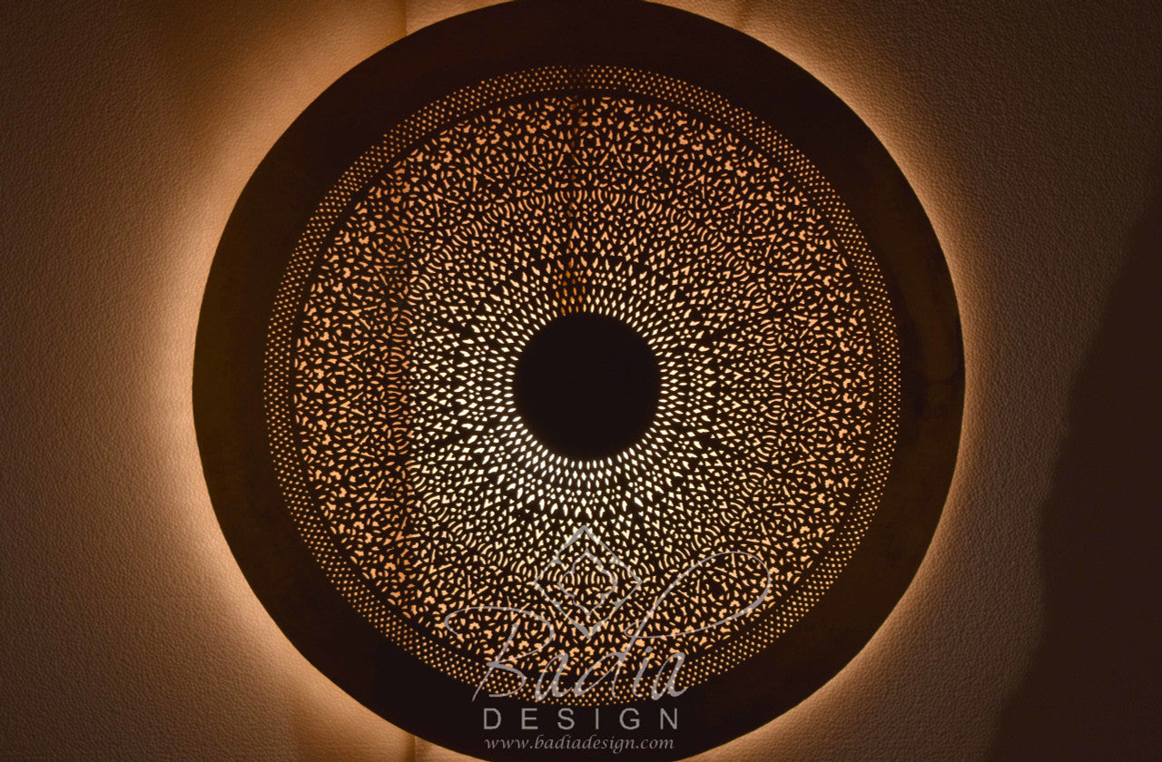 Intricately Designed Brass Wall Sconce