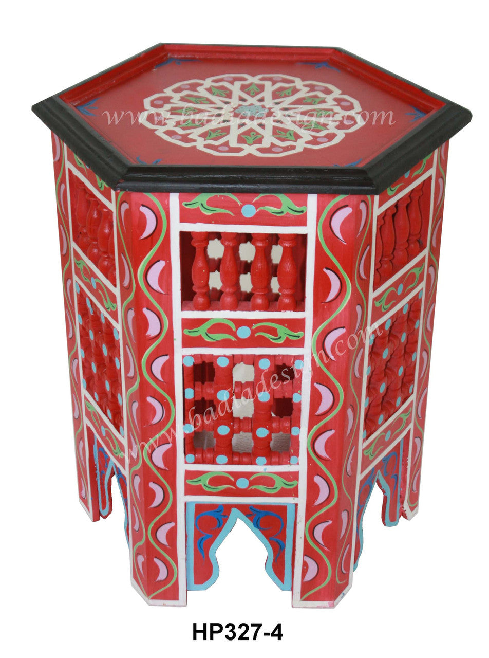 Multi Color Hand Painted Side Table