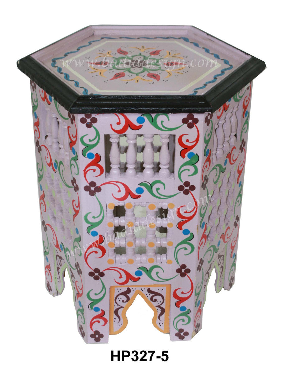 Multi Color Hand Painted Side Table