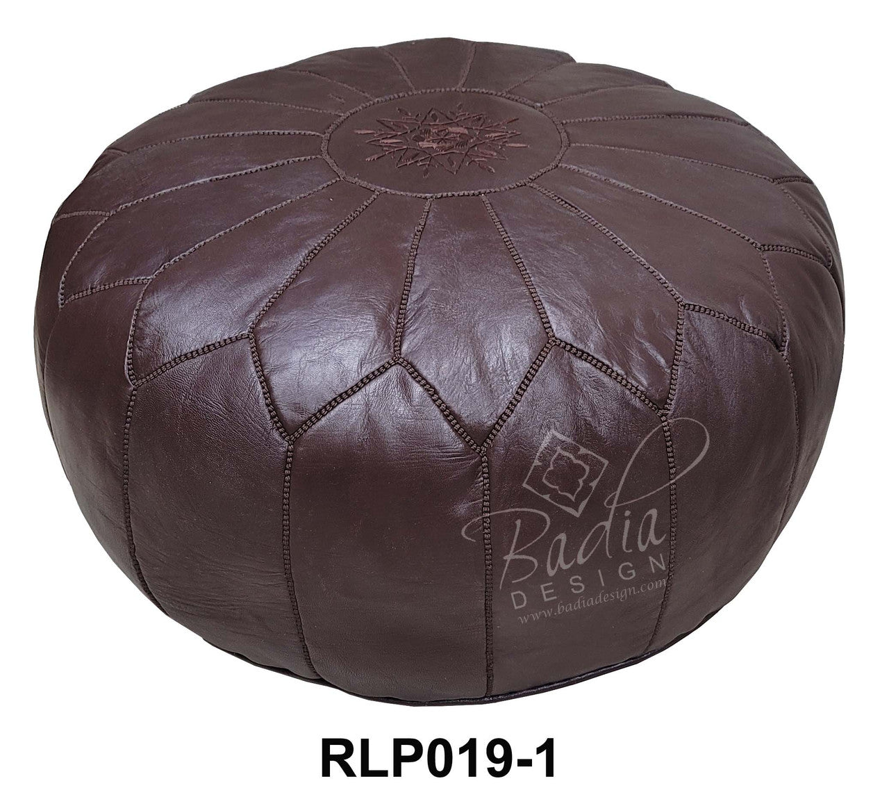Large Round Moroccan Premium Leather Pouf