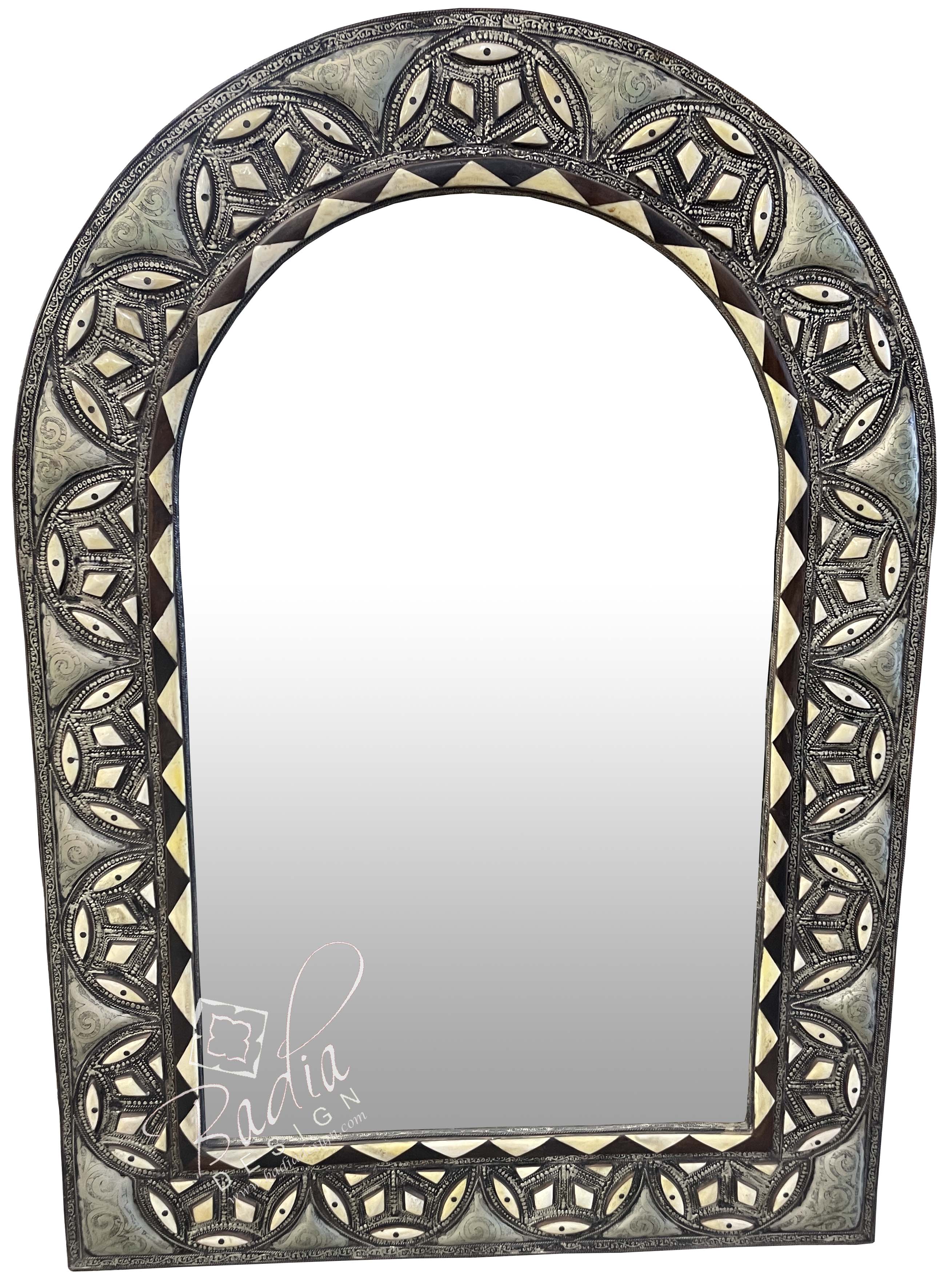 Arch Top Metal and Bone Mirror