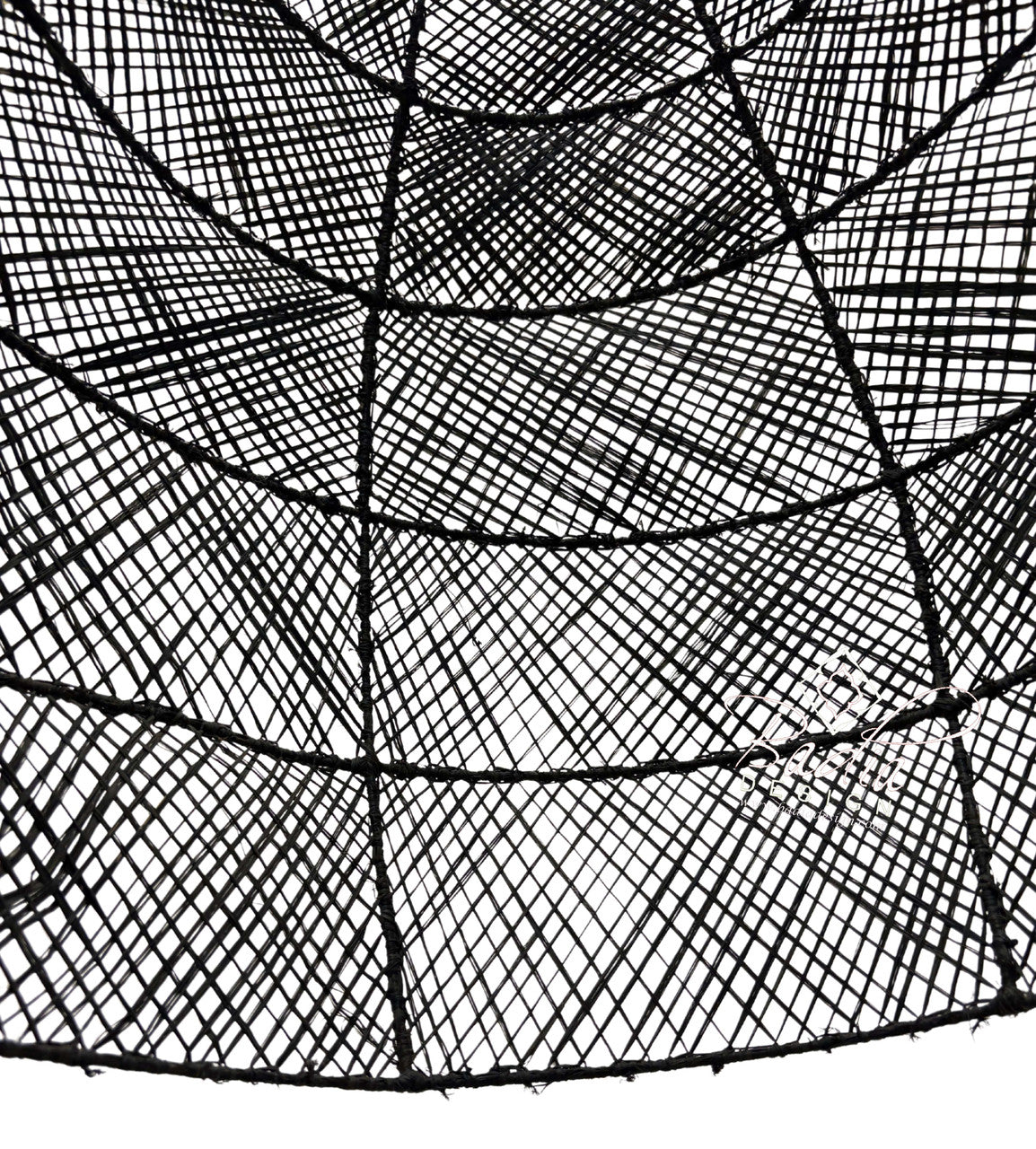 Black Raffia Dome-Shaped Lantern