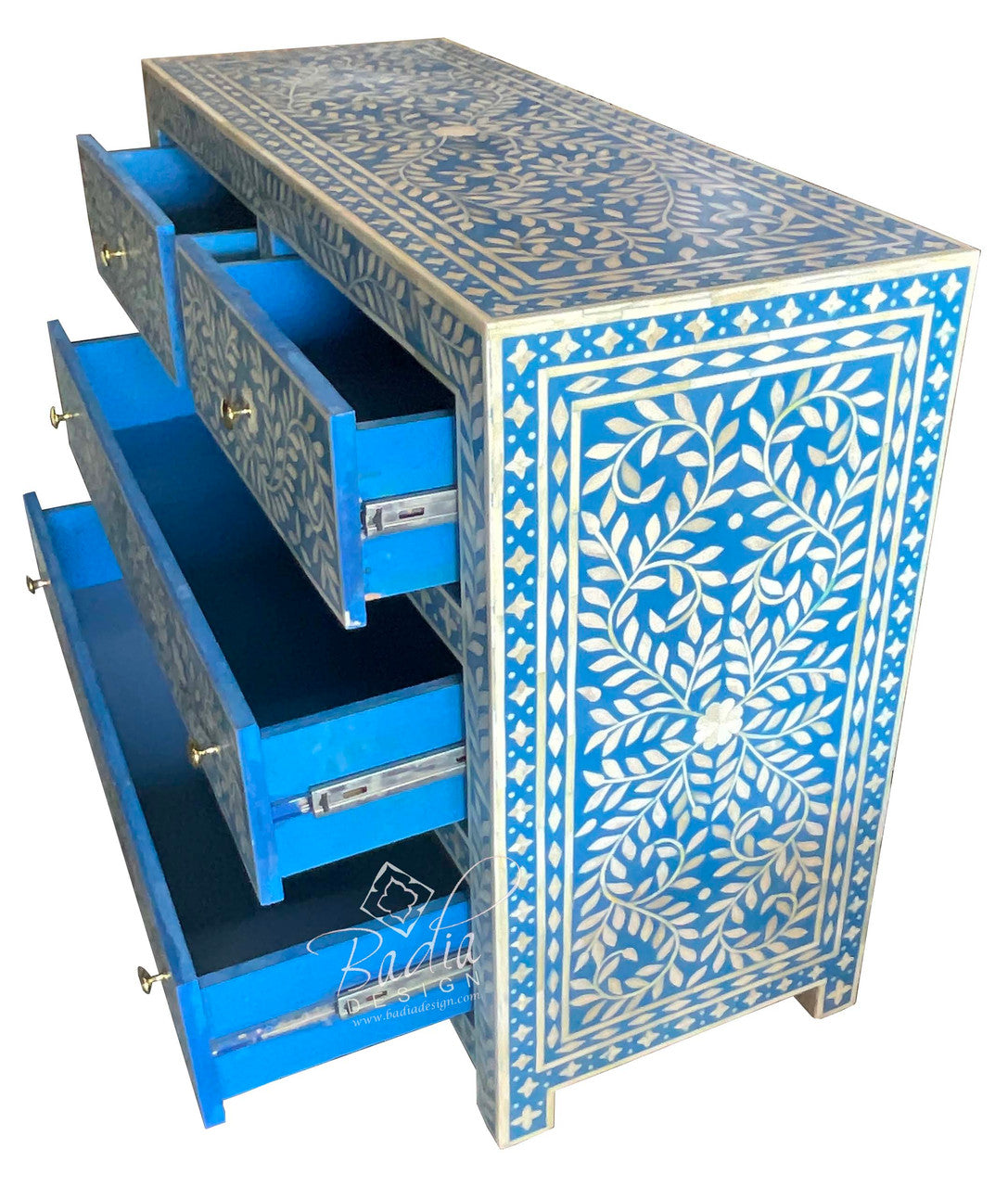 Blue and White Camel Bone Dresser