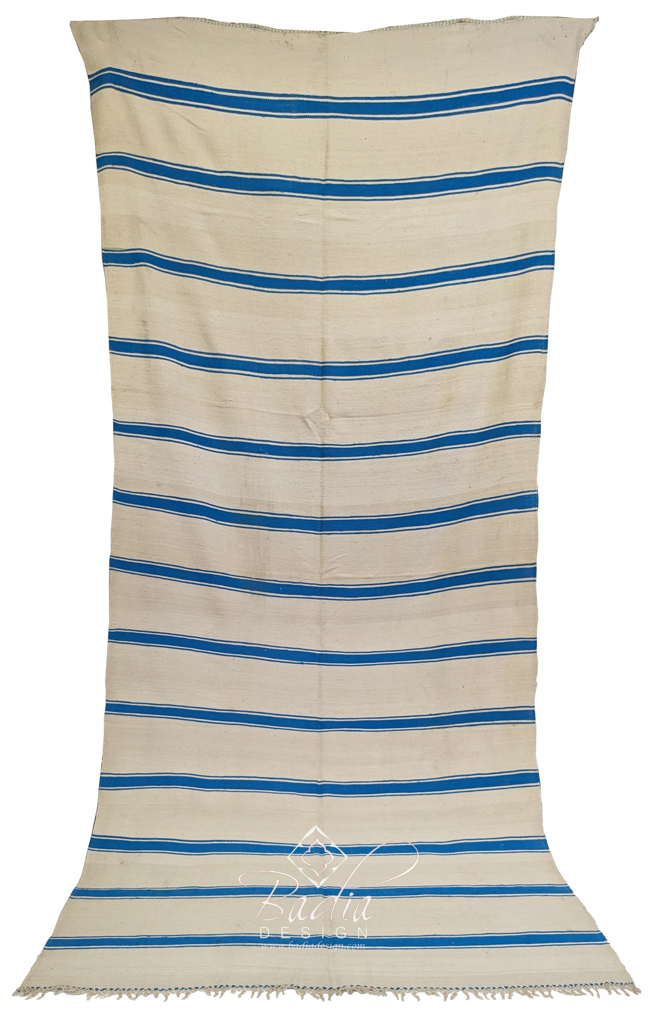 Moroccan Beige and Blue Cactus Silk Rug