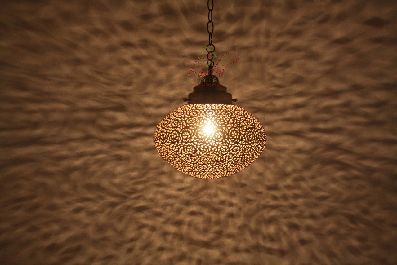 Brass and Silver Hanging Pendant Light