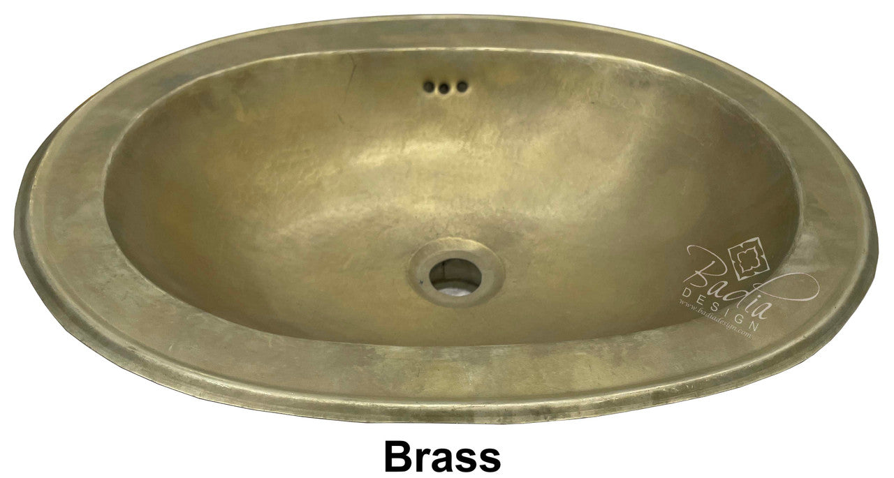 Oval Shaped Brass and Silver Sinks