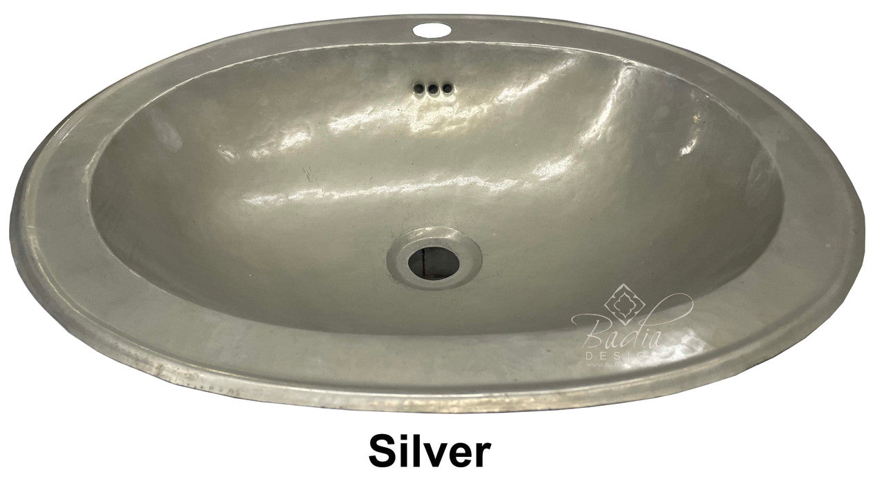 Oval Shaped Brass and Silver Sinks