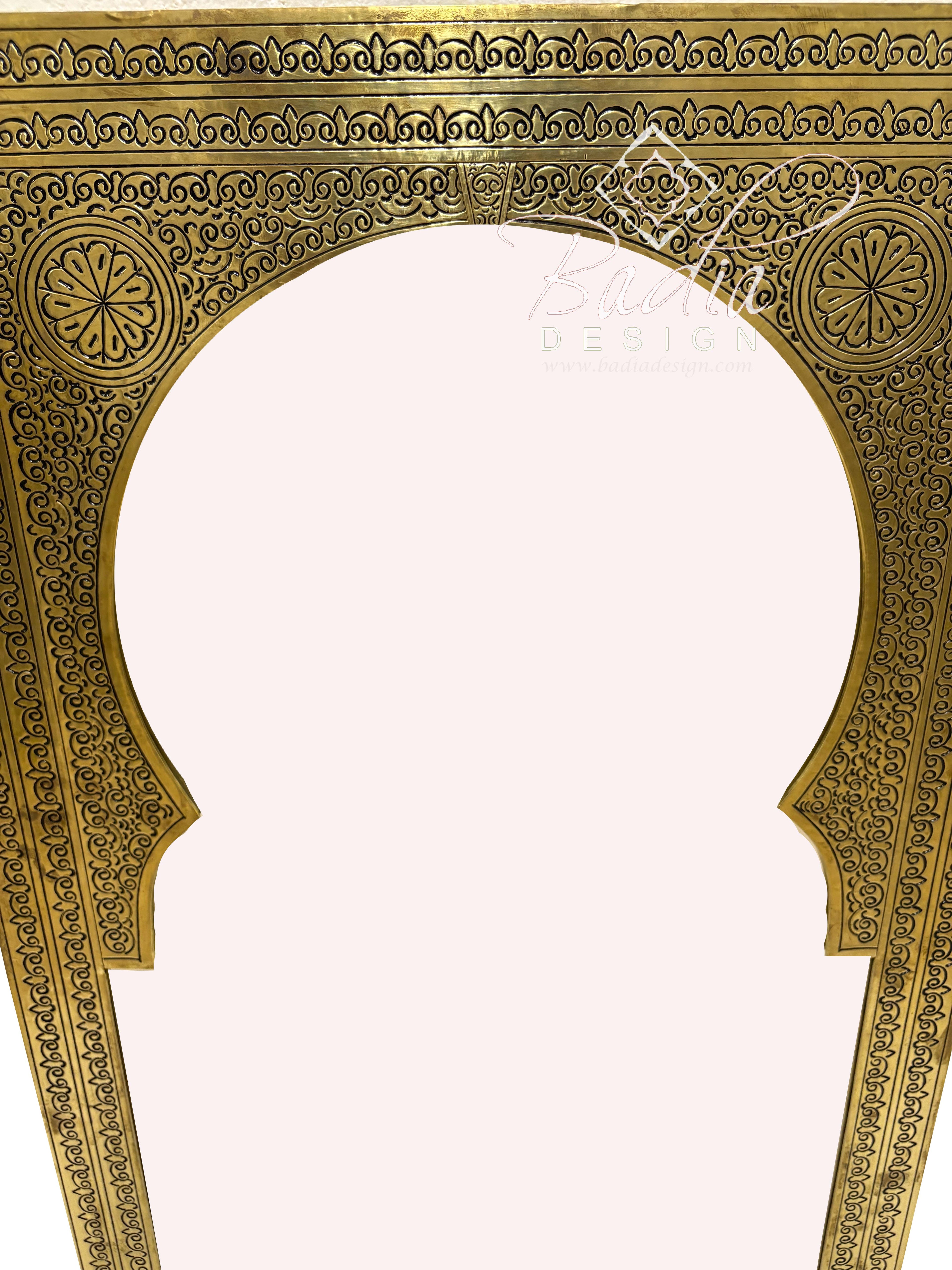 Rectangular Shaped Brass Engraved Mirror