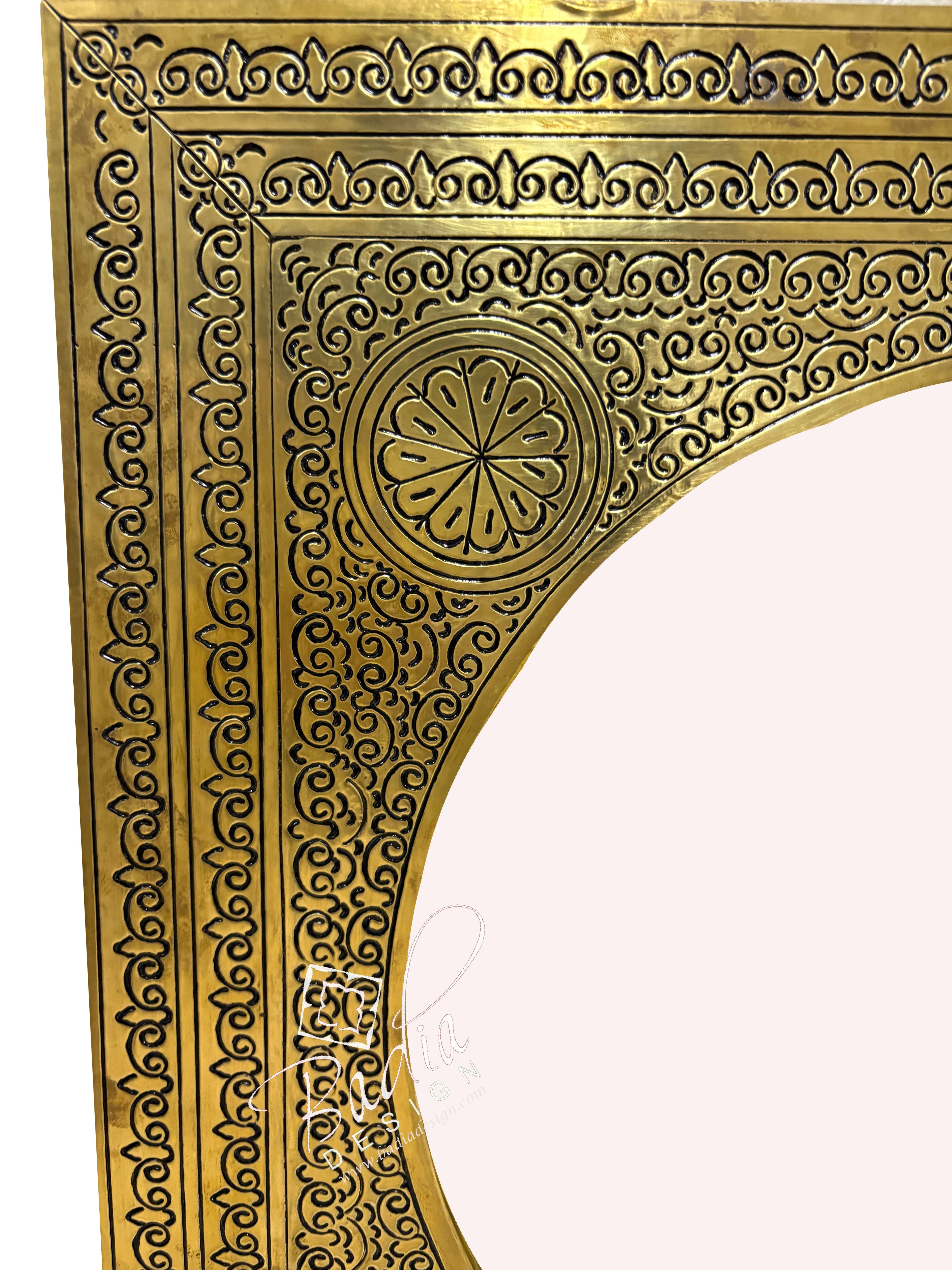 Rectangular Shaped Brass Engraved Mirror