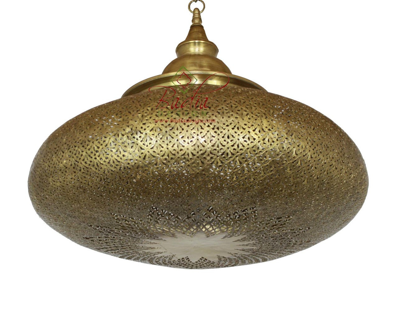 Round Moroccan Brass Chandelier
