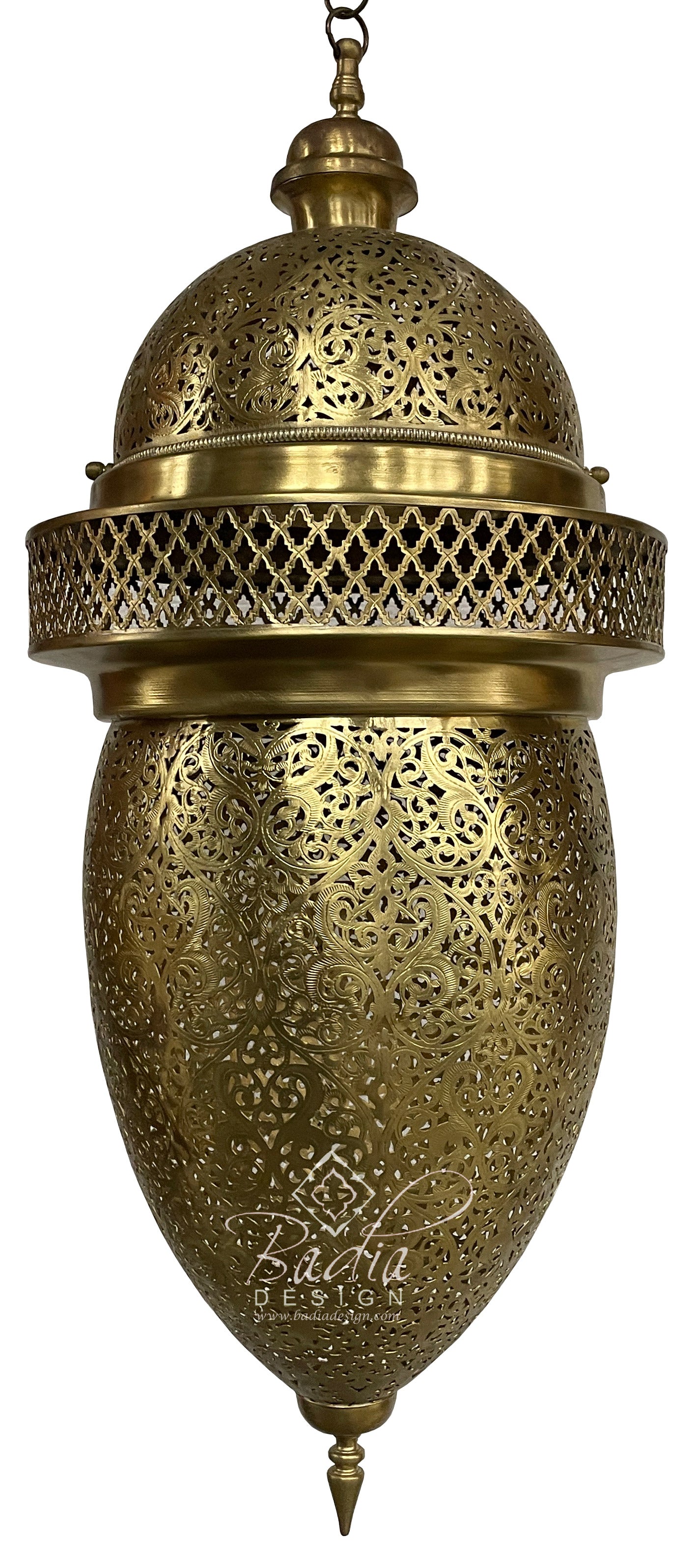 Moroccan Brass Chandelier with Intricate Designs