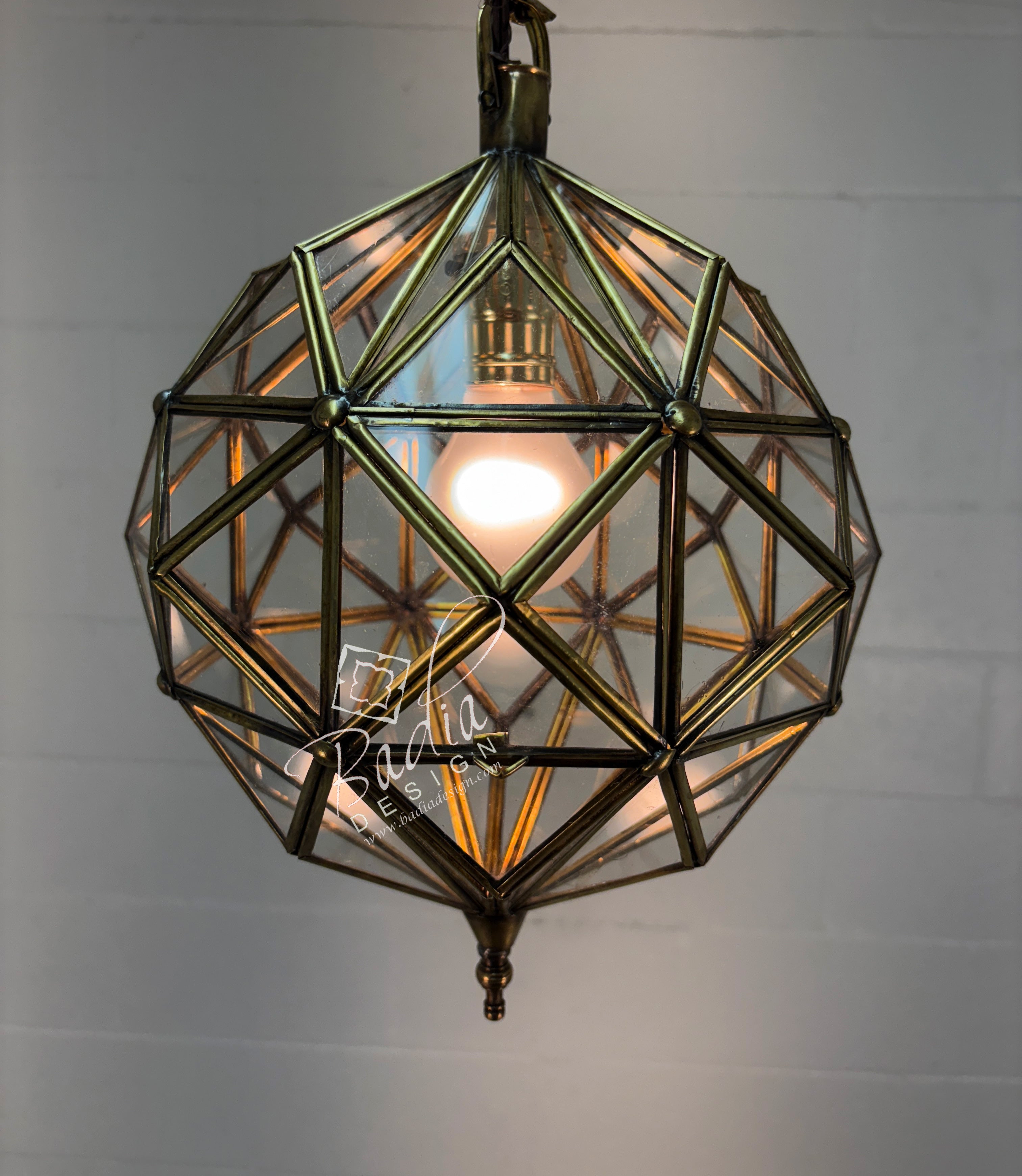 Brass Frame Clear and White Glass Hanging Lanterns