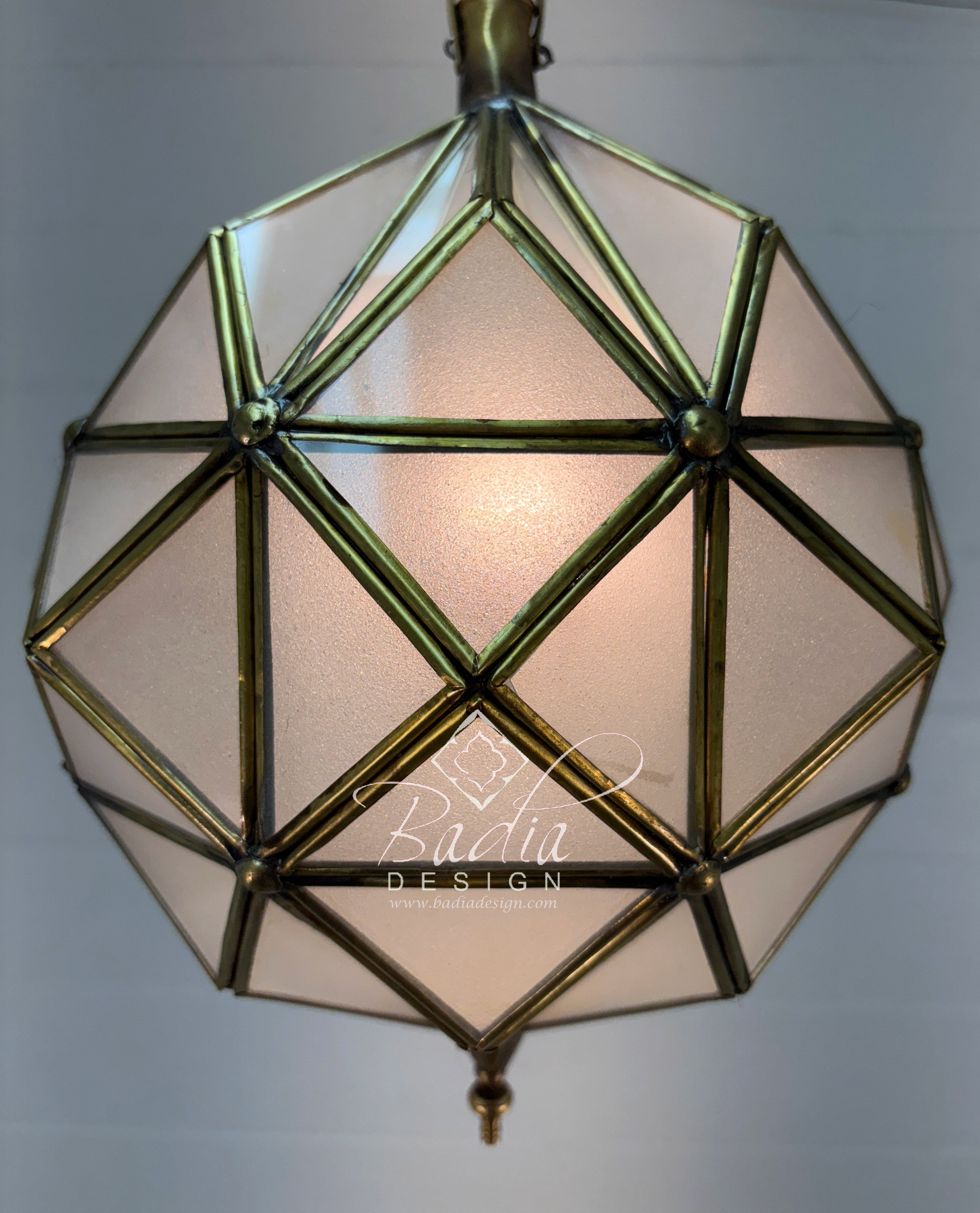 Brass Frame Clear and White Glass Hanging Lanterns