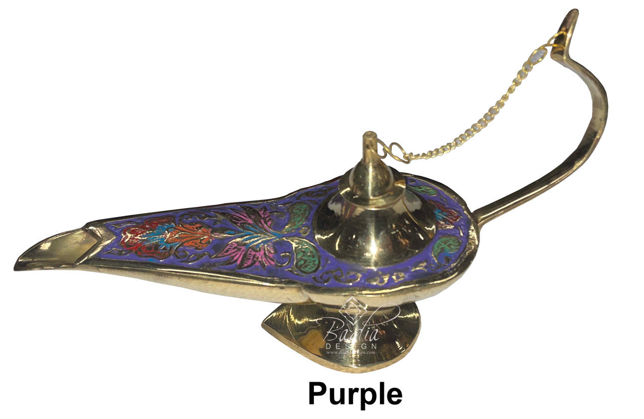 Brass and Multi-Color Aladdin Genie Lamps
