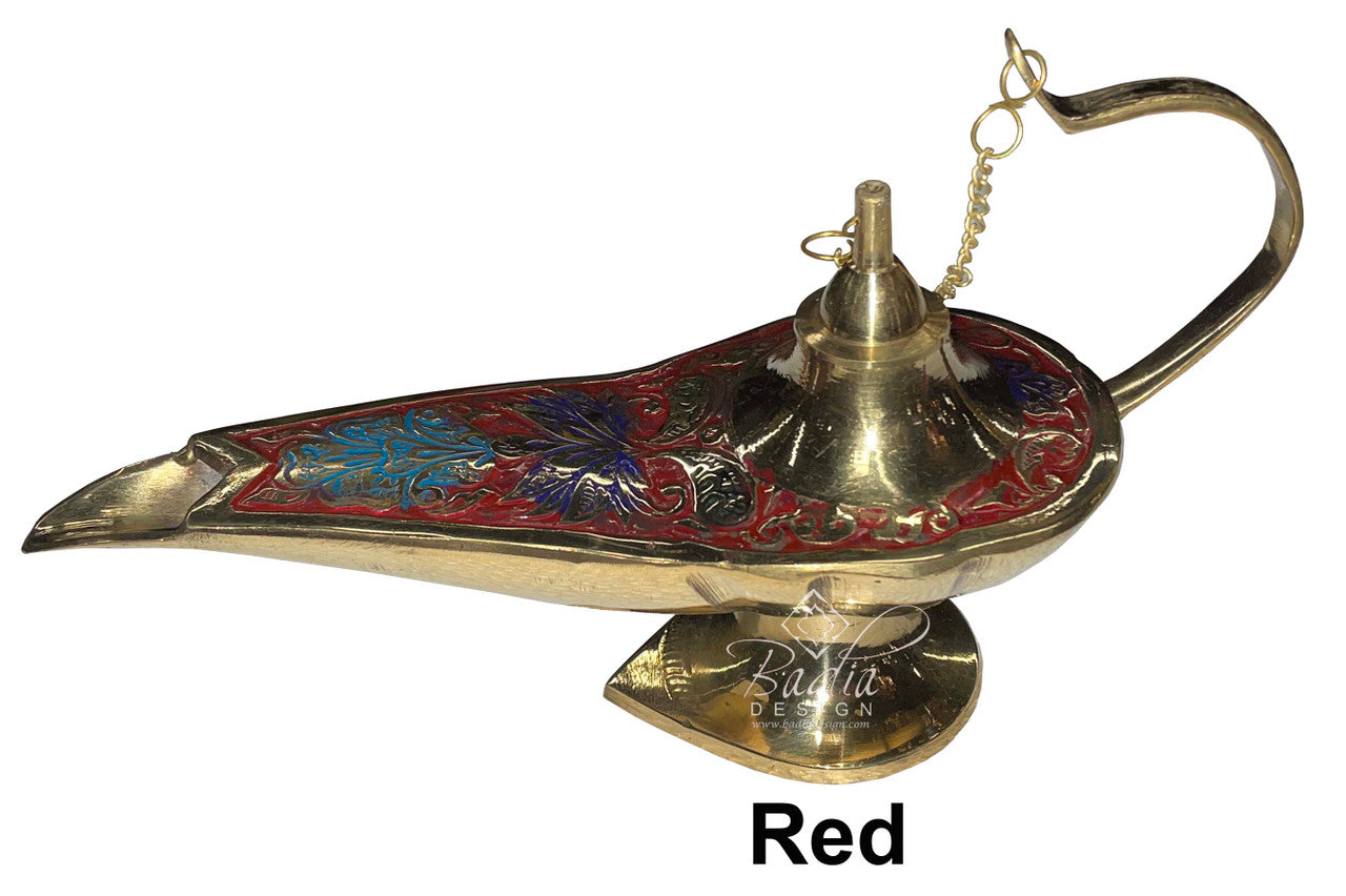 Brass and Multi-Color Aladdin Genie Lamps