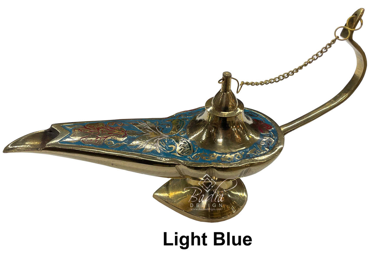 Brass and Multi-Color Aladdin Genie Lamps