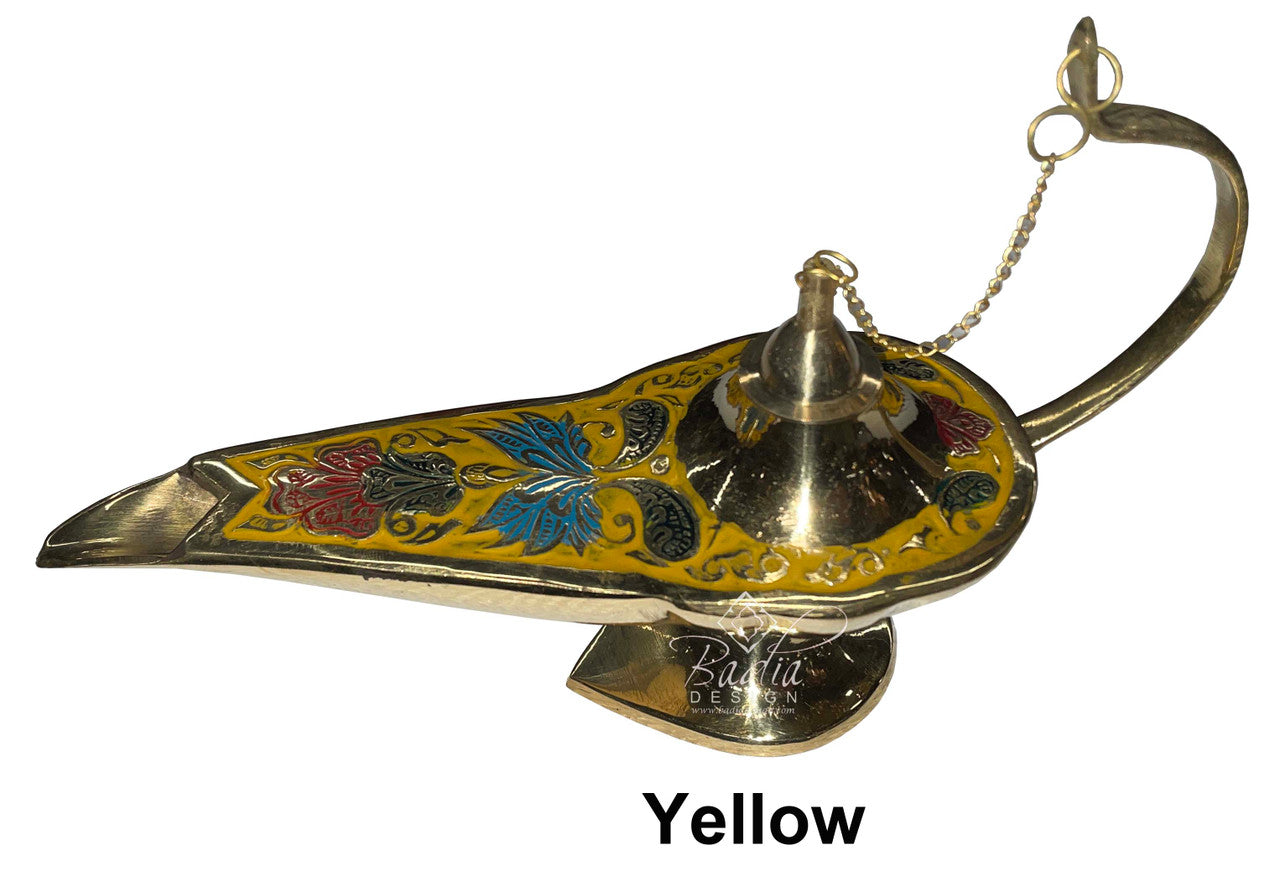 Brass and Multi-Color Aladdin Genie Lamps