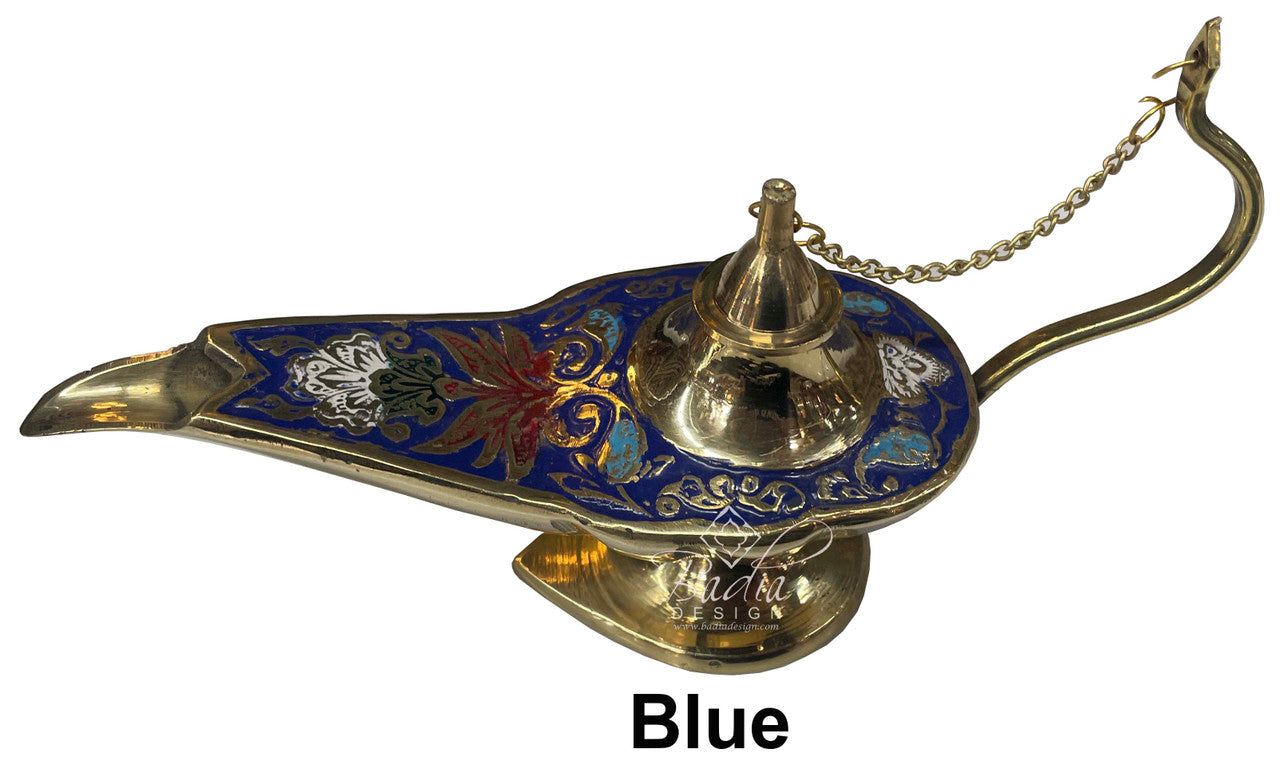 Brass and Multi-Color Aladdin Genie Lamps