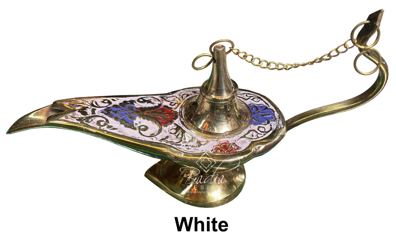 Brass and Multi-Color Aladdin Genie Lamps