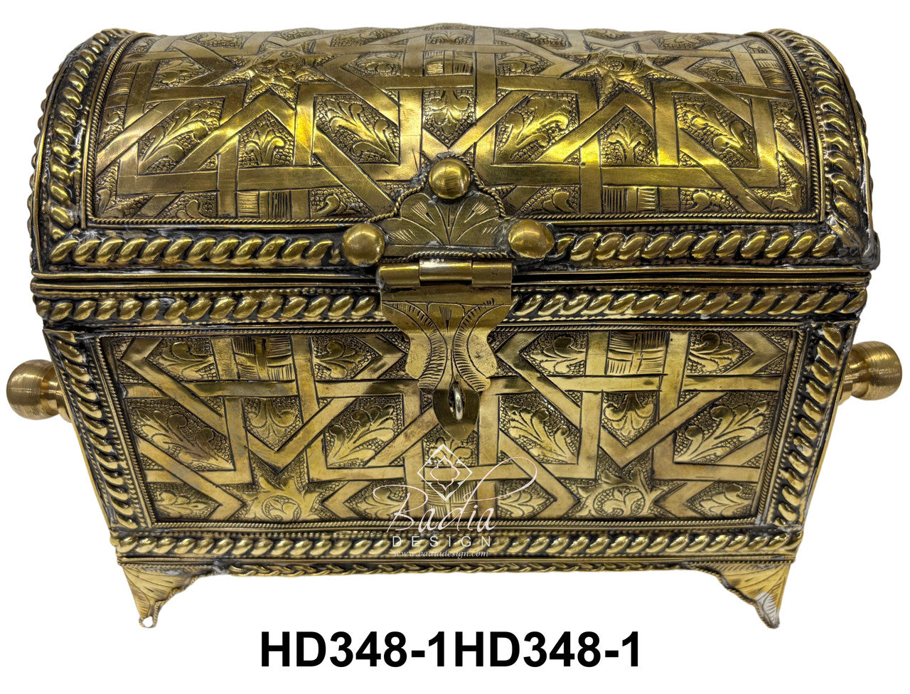 Artisanal Moroccan Brass Treasure Chest
