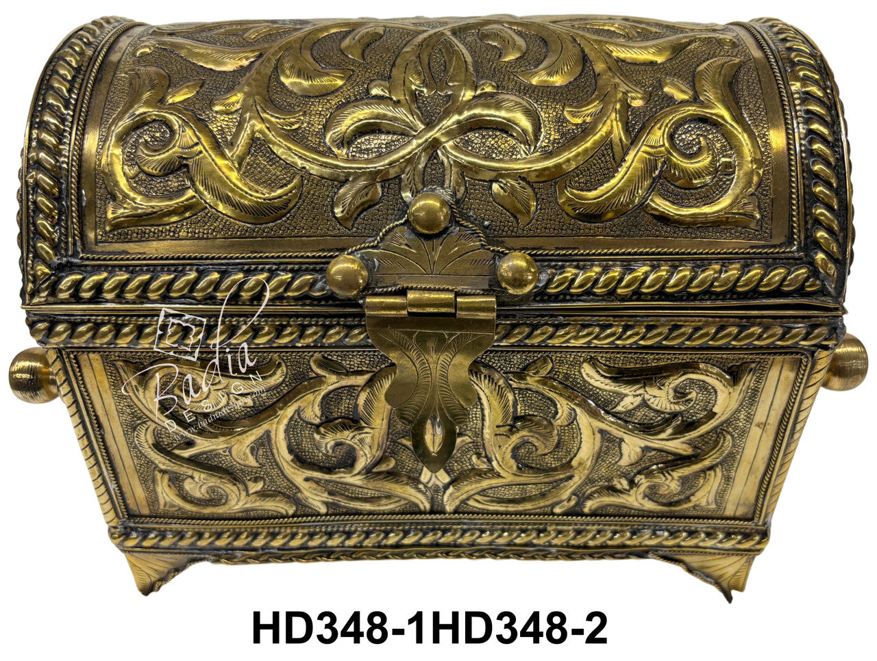 Artisanal Moroccan Brass Treasure Chest