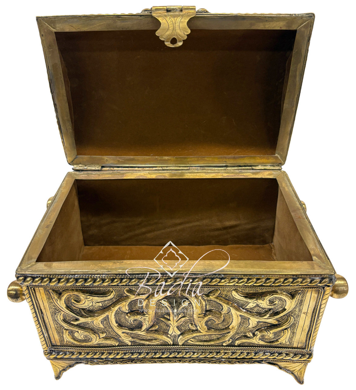 Artisanal Moroccan Brass Treasure Chest
