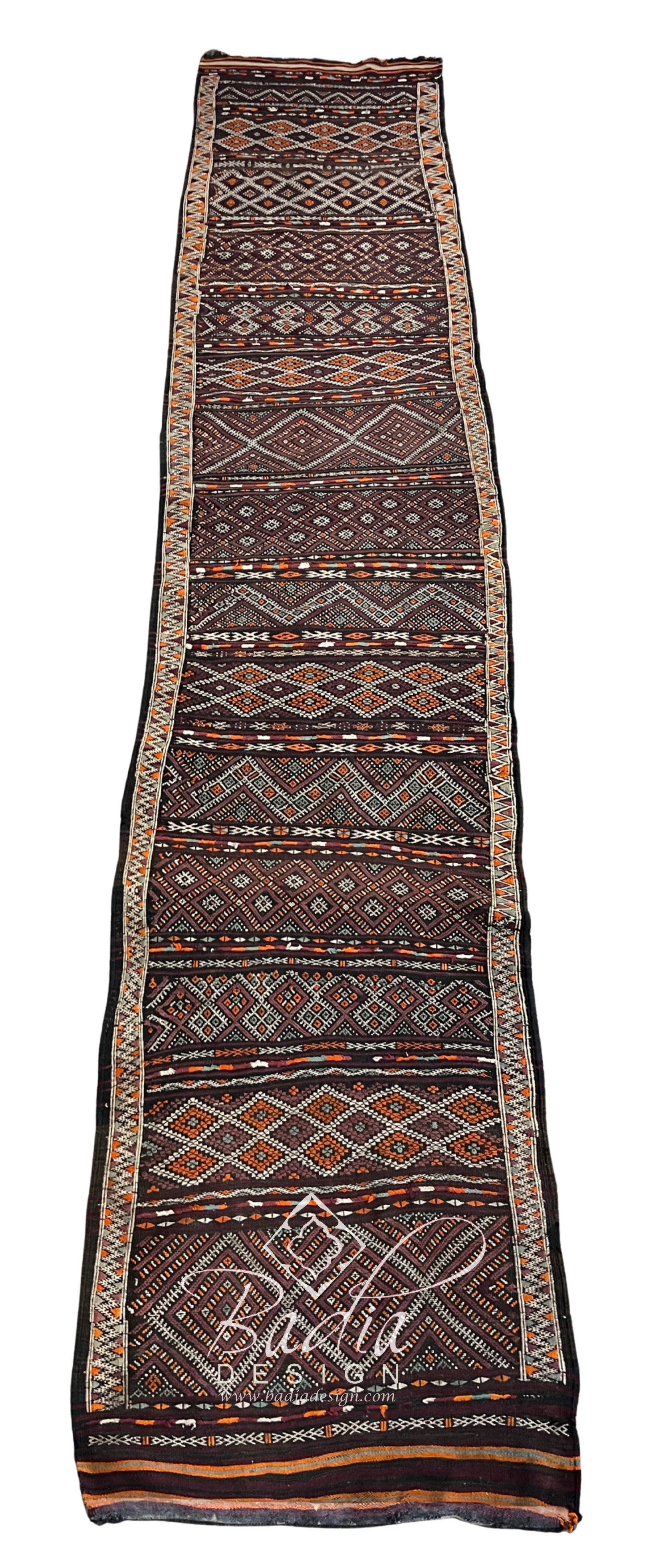Brown and Beige Moroccan Runner Rug