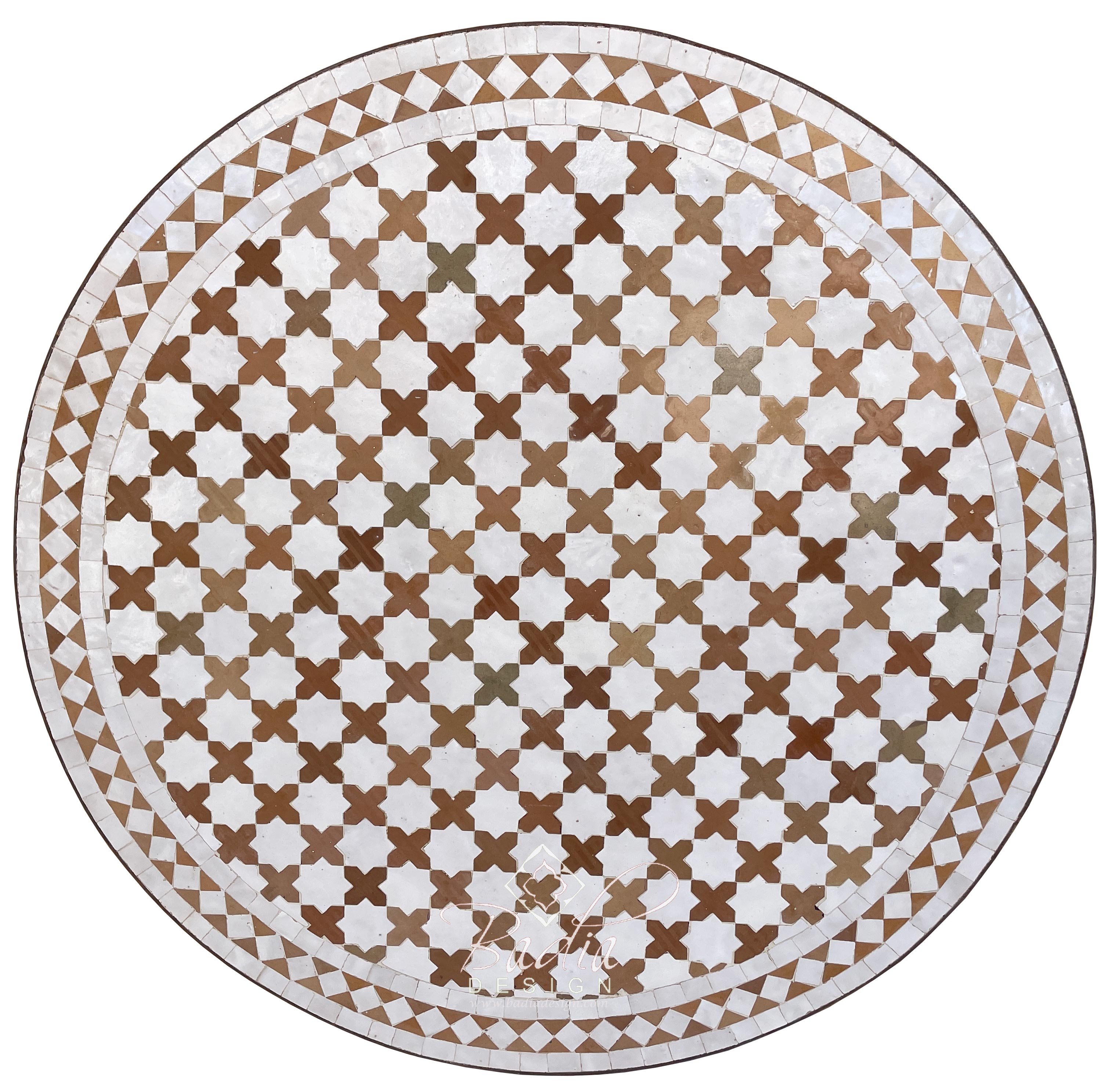 32" Brown and White Tile Table Top