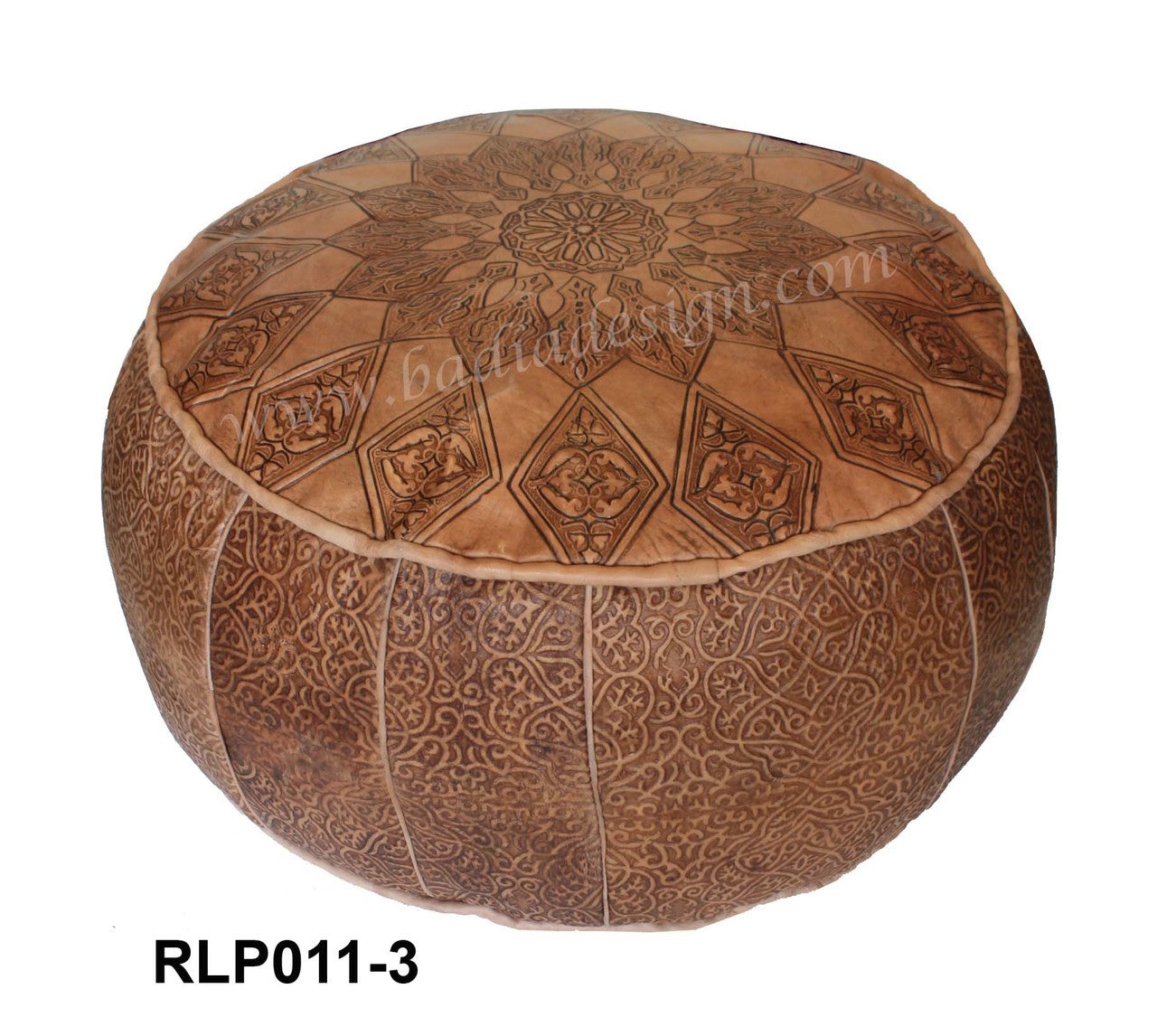 Carved Premium Leather Pouf