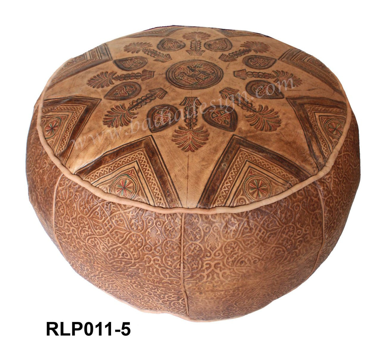 Carved Premium Leather Pouf
